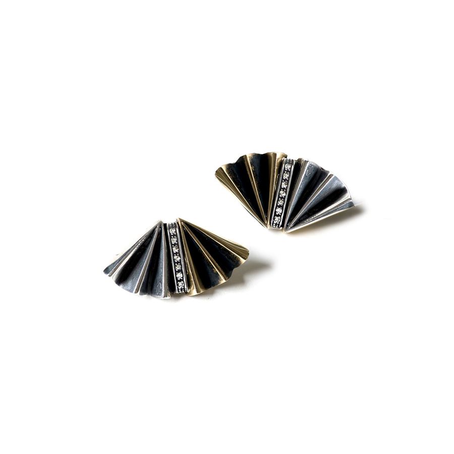Bi-color 'fan' earrings VENTAGLI | OR  BARR ZIRCAGBR